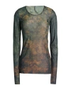 Masnada Woman Top Military Green Size L Polyamide, Elastane