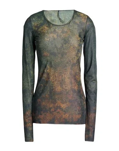 Masnada Woman Top Military Green Size L Polyamide, Elastane