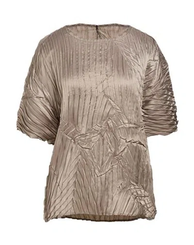 Masnada Woman Top Military Green Size S Polyester, Viscose In Brown