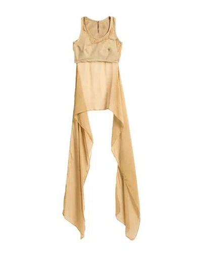 Masnada Woman Top Mustard Size 8 Cotton, Elastane, Silk In Yellow