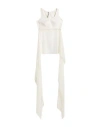 Masnada Woman Top White Size 4 Cotton, Elastane, Silk