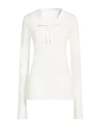 Masnada Woman Top White Size 4 Cotton, Silk