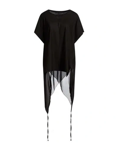 Masnada Woman T-shirt Black Size 8 Cotton, Silk