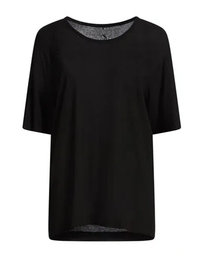 Masnada Woman T-shirt Black Size M Cotton, Viscose