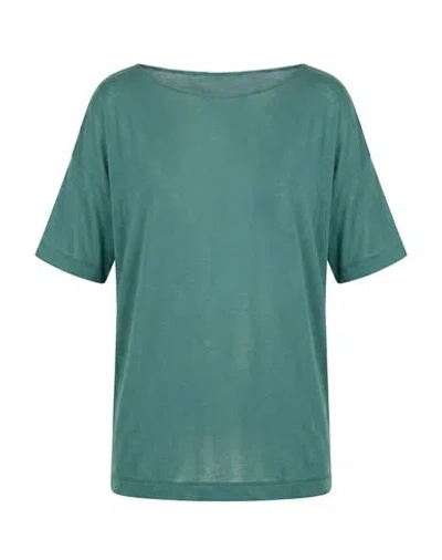 Masnada Woman T-shirt Deep Teal Size 6 Viscose, Silk In Green