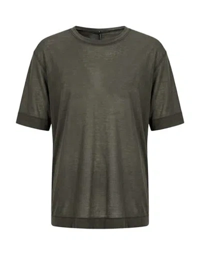 Masnada Woman T-shirt Military Green Size 6 Cotton