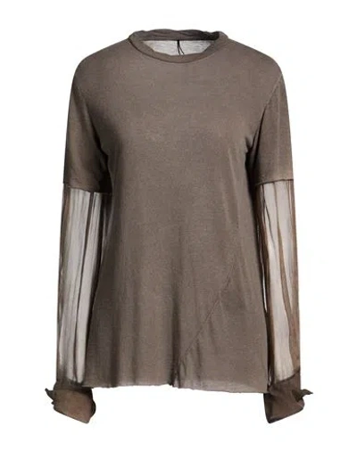 Masnada Woman T-shirt Taupe Size 8 Viscose, Polyamide, Cashmere, Silk In Brown