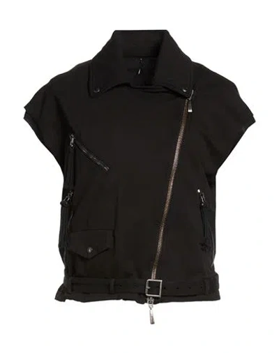 Masnada Woman Vest Black Size 4 Cotton, Elastane