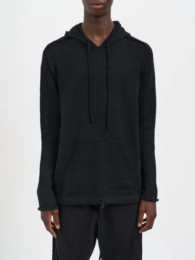 Masnada Wool Sweater With Hood In Black