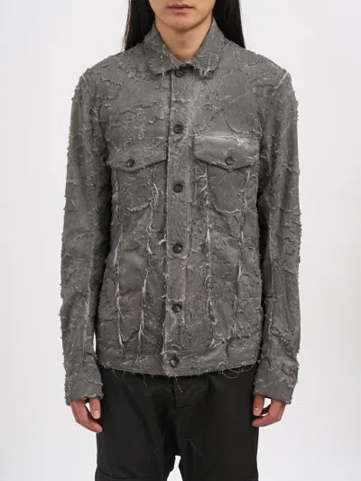 Masnada Wrinkled Effect Jacket In Gray