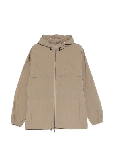 Masnada Zip Closure Hooded Jacket In Nude
