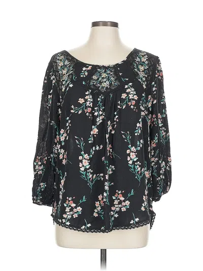 Pre-owned Mason & Belle 3/4 Sleeve Blouse In Black