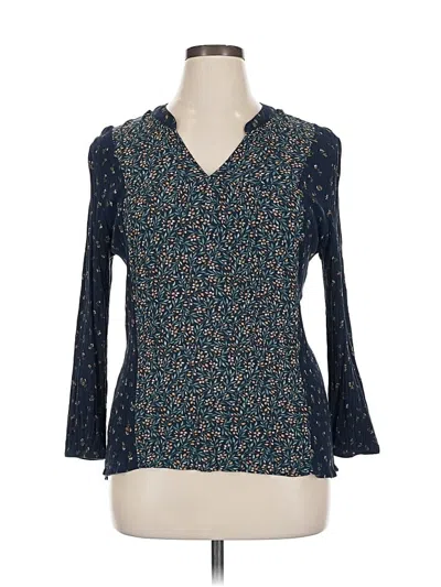Pre-owned Mason & Belle 3/4 Sleeve Blouse In Blue