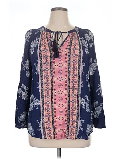 Pre-owned Mason & Belle 3/4 Sleeve Blouse In Blue