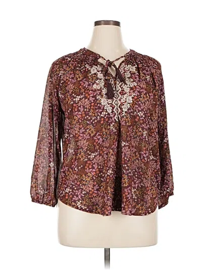 Pre-owned Mason & Belle 3/4 Sleeve Blouse In Brown