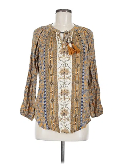 Pre-owned Mason & Belle 3/4 Sleeve Blouse In Brown