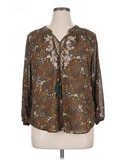 Pre-owned Mason & Belle 3/4 Sleeve Blouse In Brown