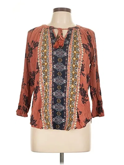 Pre-owned Mason & Belle 3/4 Sleeve Blouse In Brown
