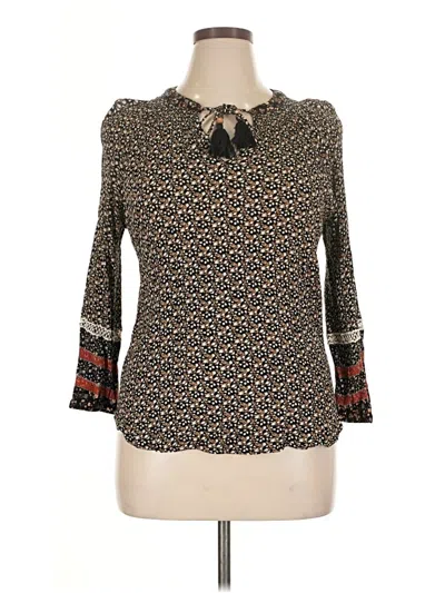 Pre-owned Mason & Belle 3/4 Sleeve Blouse In Brown