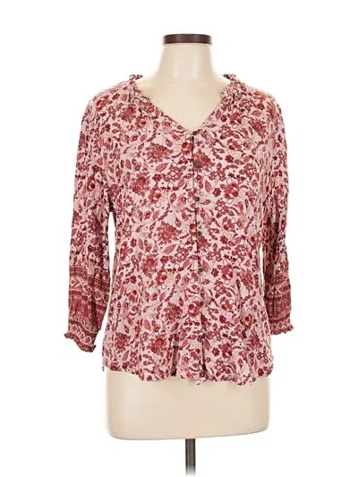Pre-owned Mason & Belle 3/4 Sleeve Blouse In Burgundy