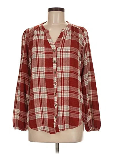 Pre-owned Mason & Belle 3/4 Sleeve Blouse In Burgundy