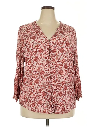 Pre-owned Mason & Belle 3/4 Sleeve Blouse In Burgundy