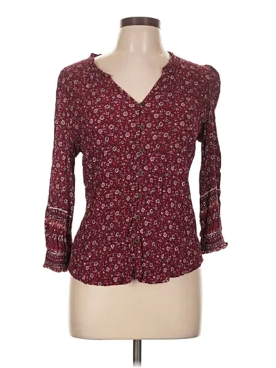 Pre-owned Mason & Belle 3/4 Sleeve Blouse In Burgundy