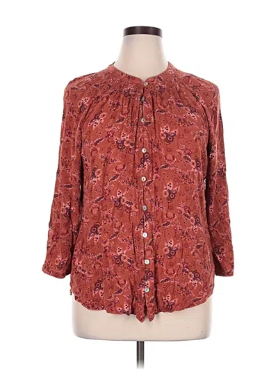 Pre-owned Mason & Belle 3/4 Sleeve Blouse In Burgundy