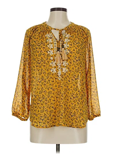 Pre-owned Mason & Belle 3/4 Sleeve Blouse In Gold