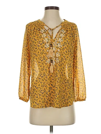 Pre-owned Mason & Belle 3/4 Sleeve Blouse In Gold