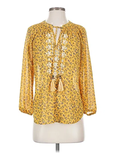 Pre-owned Mason & Belle 3/4 Sleeve Blouse In Gold