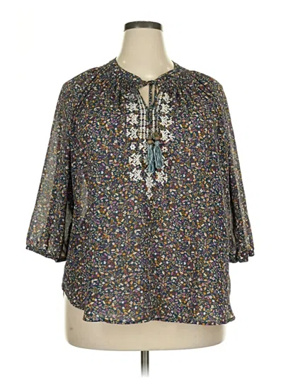 Pre-owned Mason & Belle 3/4 Sleeve Blouse In Gray