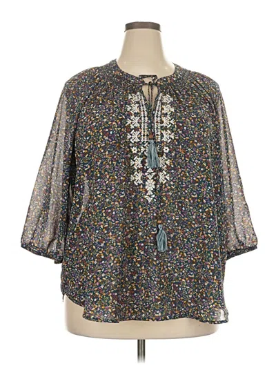 Pre-owned Mason & Belle 3/4 Sleeve Blouse In Gray