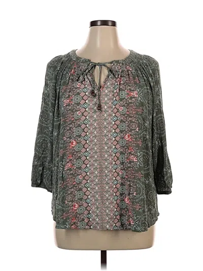 Pre-owned Mason & Belle 3/4 Sleeve Blouse In Green