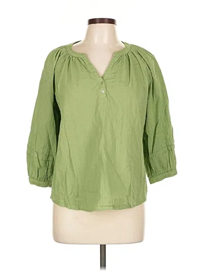 Pre-owned Mason & Belle 3/4 Sleeve Blouse In Green