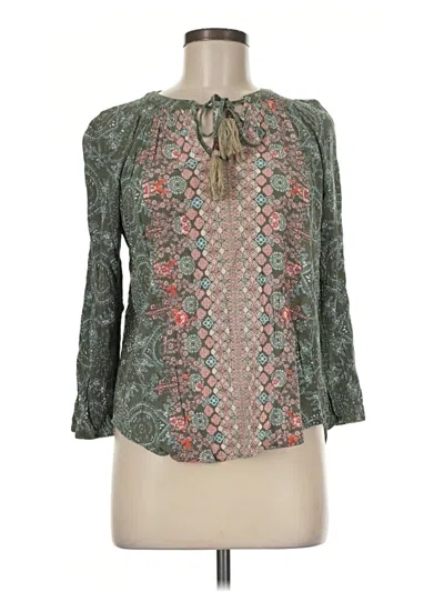 Pre-owned Mason & Belle 3/4 Sleeve Blouse In Green