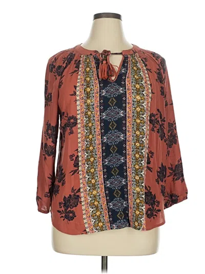 Pre-owned Mason & Belle 3/4 Sleeve Blouse In Orange