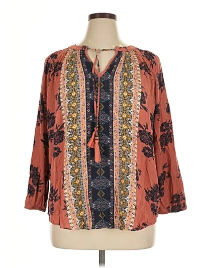 Pre-owned Mason & Belle 3/4 Sleeve Blouse In Orange
