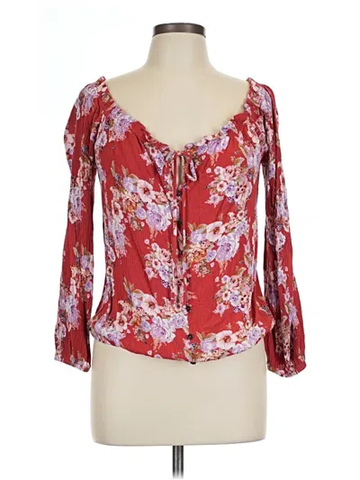 Pre-owned Mason & Belle 3/4 Sleeve Blouse In Red