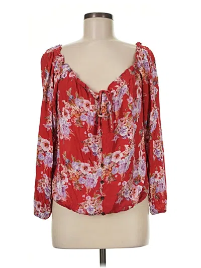 Pre-owned Mason & Belle 3/4 Sleeve Blouse In Red