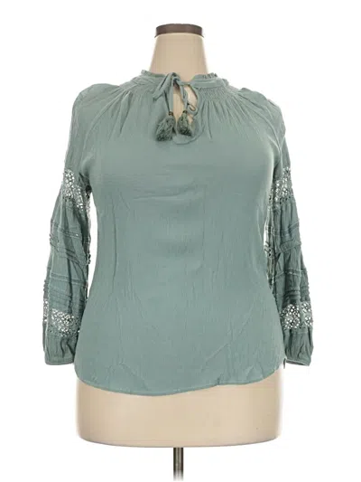 Pre-owned Mason & Belle 3/4 Sleeve Blouse In Teal