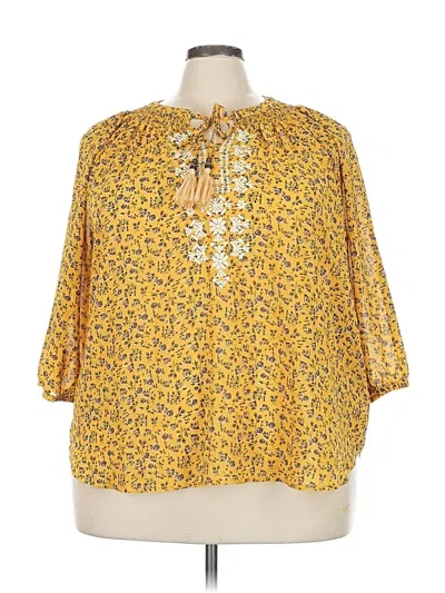 Pre-owned Mason & Belle 3/4 Sleeve Blouse In Yellow