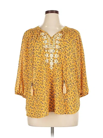 Pre-owned Mason & Belle 3/4 Sleeve Blouse In Yellow