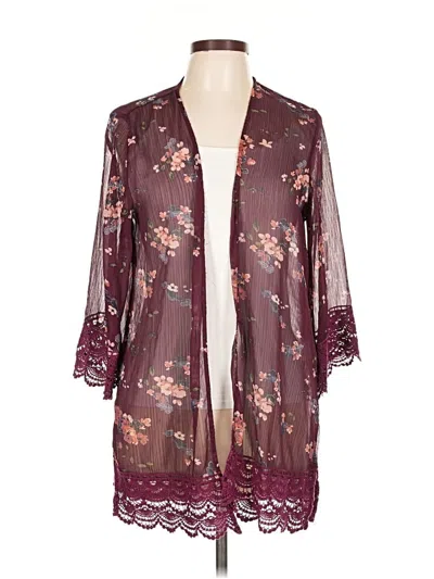 Pre-owned Mason & Belle Kimono In Burgundy