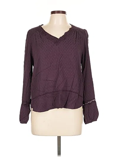Pre-owned Mason & Belle Long Sleeve Blouse In Burgundy