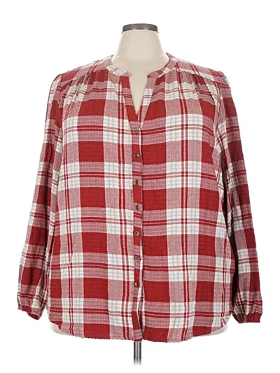 Pre-owned Mason & Belle Long Sleeve Blouse In Burgundy