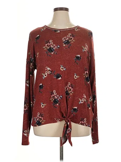 Pre-owned Mason & Belle Long Sleeve Blouse In Burgundy