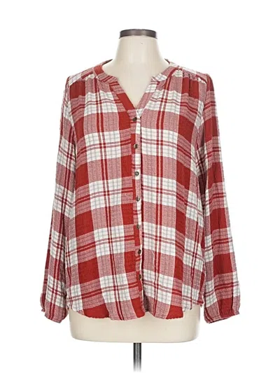 Pre-owned Mason & Belle Long Sleeve Blouse In Red