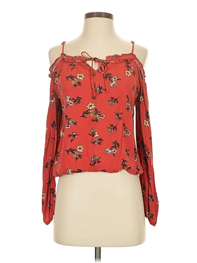 Pre-owned Mason & Belle Long Sleeve Blouse In Red