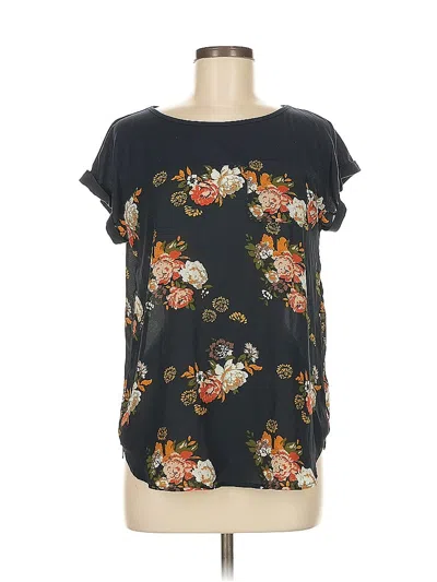 Pre-owned Mason & Belle Short Sleeve Blouse In Black